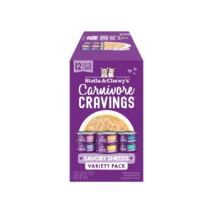 Stella & Chewy's Cravings Morsels Shreds Variety Pack Cat Food 2.8 oz Case of 24